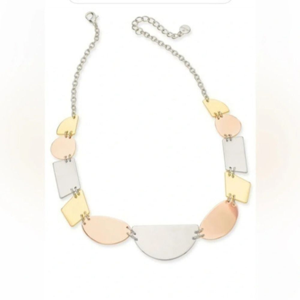 Alfani Necklace silver gold and bronze statement necklace nwt